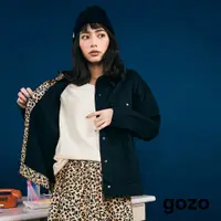 在飛比找蝦皮商城優惠-【gozo】帥氣斜紋仿牛仔外套(黑色_F)｜女裝 顯瘦 休閒