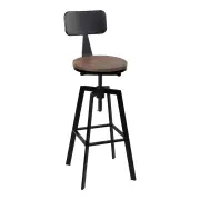 Elm Wood and Metal Bar Stools