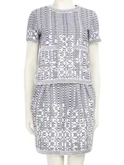 Abstract Jacquard Knit Skirt Set