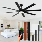 Modern 72 Inch Ceiling Fans with Lights and Remote, Dual Color 8 Blades, Bedr...