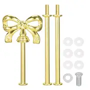 1 Set Cake Tray Stand Handle Plate Hardware Fitting, 3-Tiers Bow-Knot Gold