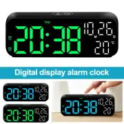 Electric Digital LED Large Display Desk Alarm Clock w Calendar Temperature Date