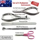 5 Pcs Kit Podiatrist Nail Clipper Cutter Diamond Deb Nail File Cuticle Scissor