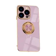 For iPhone 15 Pro Case Electroplating Luxury Kickstand Ring Holder Cover Purple