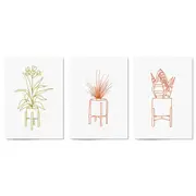 Set of Minimal House Plant Drawing Wall Art #1