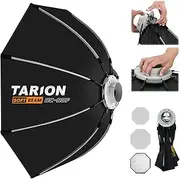 TARION Photography Softbox with Bowens Holder: 90 cm Foldable Quick Release Softboxes with Glitter Octagonal Soft Box for Studio Photography Video Flash Light Softbeam (OC-90F)