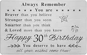 Happy 30th Birthday Card - You Are Loved More Than You Know - 30 Year Old Birthday Gifts for Men Women, for Him Her, Personalised Engraved Wallet Card