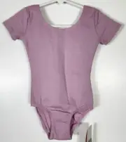 Danskin Dance Girls Size Small (4-6) Lavender Short Sleeve Cotton Leotard NWT