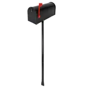Free Standing Letterbox Mailbox Black US Style Vintage Mail Letter Box + Stand