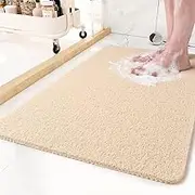 Non Slip Shower Mat, Comfortable Bath mat for Textured Surface,Quick Drying Easy Cleaning Shower Floor Mat for Wet Area,Without Suction Cups (Cream, 45 * 75cm)