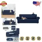 Machine Washable Navy Sofa Protector - Stylish Stretch Slipcover for Families