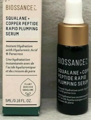 Biossance Squalane + Copper Peptide Rapid Plumping Serum .16oz/5mL Trial Sz BNIB
