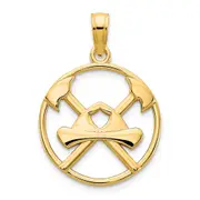 14k Yellow Gold Fireman Pendant