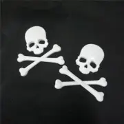 2x White Big Skull Crossbones skeleton Metal Emblem Sticker Badge Decal 3D Turbo (for: Audi)
