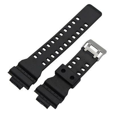 Silicone 16mm Black Watch Band Strap Fits For CASI O G Shock G-Shock Series