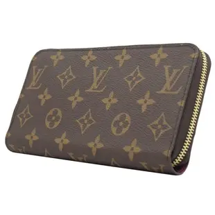 Louis Vuitton LV M41895 ZIPPY 經典老花ㄇ字拉鍊長夾.紫紅