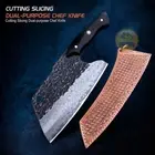 FULL TANG CUTTING SLICING CHEF KNIFE DAMASCUS STEEL HEAVY CLEAVER WITH SHEATH