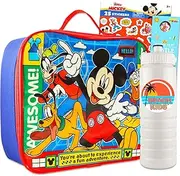 Mickey Mouse Lunch Box for Girls Set - Mickey Mouse Lunch Bag for Kids Bundle with Mickey Lunch Bag Plus Water Bottle, Stickers, More | Mickey Lunch Pail for Kids, Boys, Girls