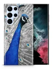 CASE COVER FOR SAMSUNG GALAXY|BEAUTIFUL PEACOCK GREY FEATHERS