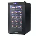 NNEDSZ Wine Cooler 18 Bottles Glass Door Beverage Cooler Thermoelectric Fridge B