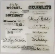 Close To My Heart Card Chatter - Birthday Clear Acrylic Stamps D1475