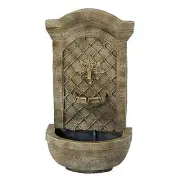 Rosette Leaf Polystone Outdoor Solar Wall Fountain - Florentine by Sunnydaze