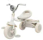 Kids Ubravoo Folding Tricycle For Ages 1-5 - Trike With Pedals And Lights