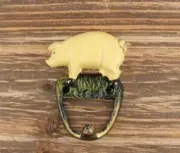 Cast Iron PIG 4" Wall Hanger Hook Coat Hat Key Hand painted Farmhouse Rustic