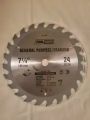 NEW Tool Shop 7-1/4" General Purpose/framing Saw Blade w/ 24 C2 carbide teeth