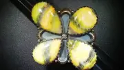 Sterling Silver 925 Bumble Bee Jasper ADJ Ring Quad Tear Drop Native American