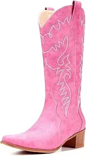 [IXU] Cowboy Boots For Women Pointy Toe Women's Western Boots Cowgirl Boots Mid Calf Boots