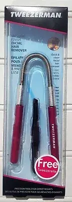 NEW Tweezerman Smooth Finish Facial Hair Remover -Pink -With Stainless Slant NIB