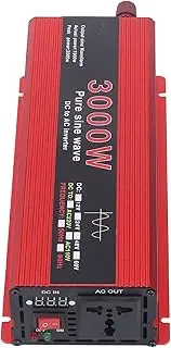3000W Pure Sine Wave Power Inverter Overload Protection, Quiet Cooling Fan, for Car Office Emergency Work, Aluminum Alloy