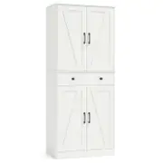 Costway 183cm Kitchen Pantry Storage Cupboard Cabinet White