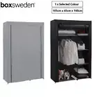 Portable Clothes Wardrobe Storage Cabinet Organiser Shelf Rack 105x45x160cm