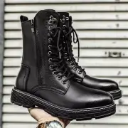 Boots for Men Casual Dress Retro Lace Up Motorcycle Boots