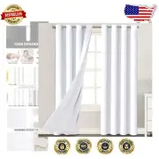 Stylish White Blackout Curtains - 52x108 Inches, Noise Reducing Window Treatment