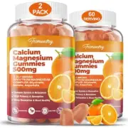 Tcemundry Calcium Magnesium Supplement Gummies for Adults Calcium Citrate 600...