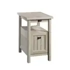 SAUDER Costa 15.512 in. Chalked Chestnut Rectangle End Table with Hidden Storage