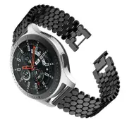 22MM Fish Scale Grain Replacement Metal Band For Samsung gear S3/Amazfit S3/GTS-Black
