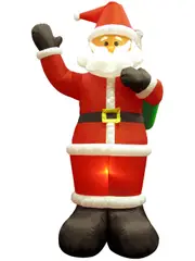 Giant Santa Holding Christmas Sack Illuminated Christmas Inflatable Display - 3m