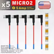 5X 12V 5 Amp Car Add-a-circuit Fuse Adapter Kit Mini Blade Fuse Holder 16 Gauge