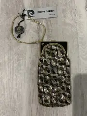 Vintage Pierre Cardin 22CT Gold Clad Snake Chain Black Gold Clutch