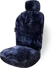 ZONETECH Car Seat Covers Full Set,Sheepskin Winter Wool Auto Accessories for All Season Protection,Include Front & Rear Seat Cover (Deep Blue, 1- Pack)