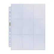 Ultra PRO 100 Ct 11 Hole Punch 9 Pocket Pages for Sized Cards Standard Protector