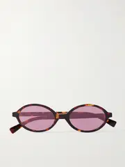 [Miu Miu Eyewear] Miu Miu Eyewear - Oval-frame Tortoiseshell Acetate Sunglasses - One size One size Tortoiseshell