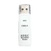 USB 3.0 SD + MicroSD Memory Card Reader White High Speed SDXC Universal Laptop