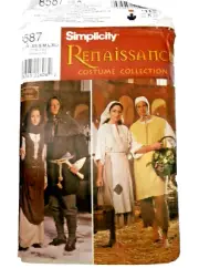 Simplicity 3587 Pattern Renaissance Peasant Costume XS - XL Cosplay New Uncut