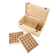 New Beautiful Double Layer Wooden Large Essential Oil Storage Holder Box Cas ECA