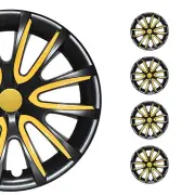 14" Wheel Covers Hubcaps for Buick Black Yellow Gloss